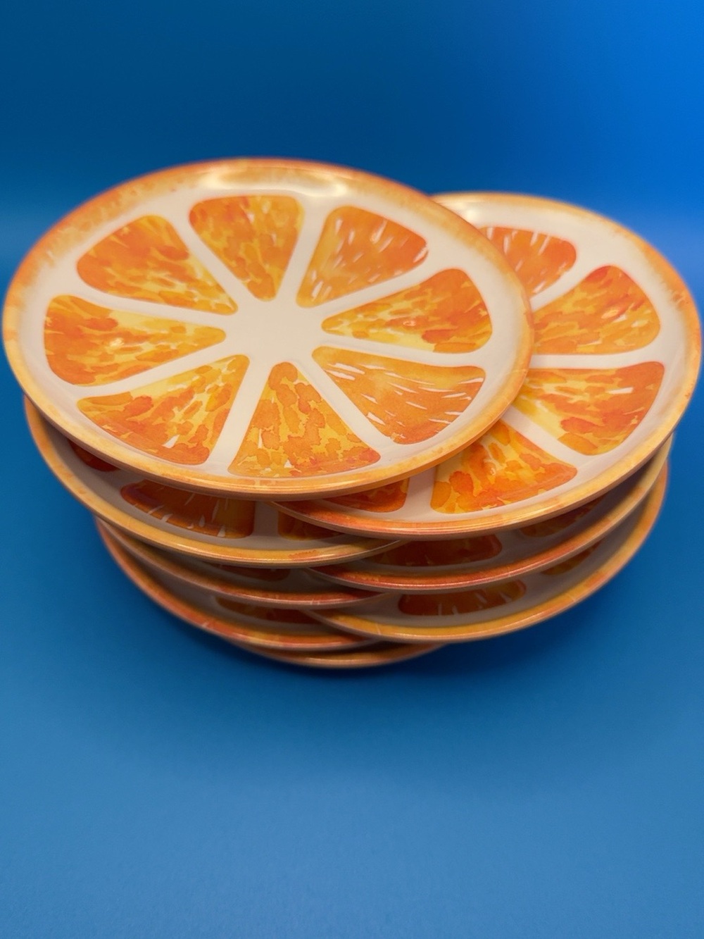 Hobby Lobby Orange Slice Melamine Appetizer Plates Set of 8 Summer Citrus